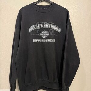 Vintage Harley Davidson Black Chrome Men’s Biker Crewneck XL 25x29